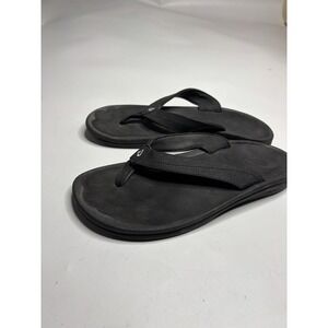 Olukai Women's 9 EU 39 Ohana Thong T Strap Black Flip Flop Sandals Flats Shoes